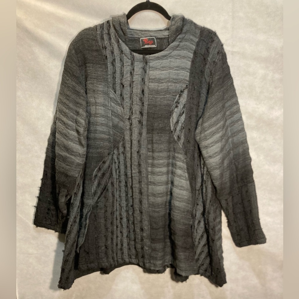 Prisa Collection Gray Wool Blend Hooded Sweater